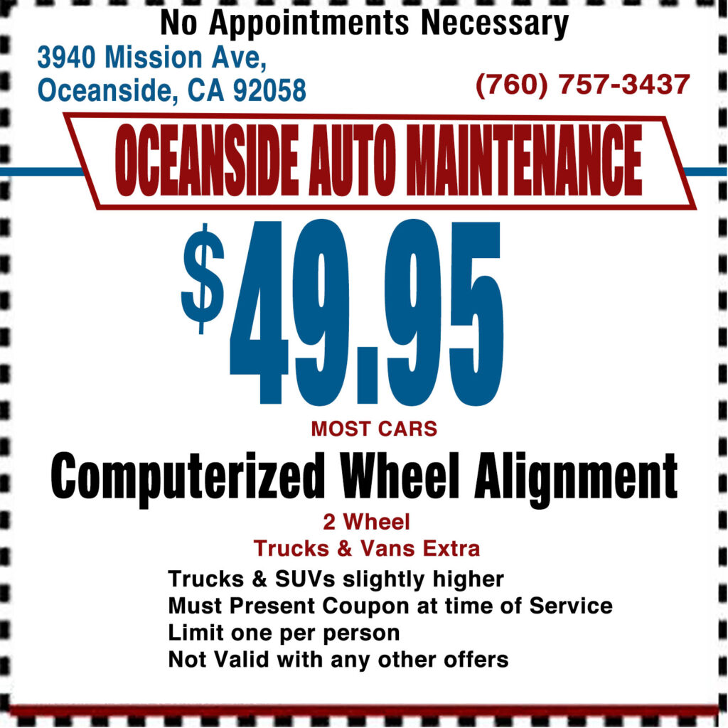 Computerized Wheel Alignment Coupon Oceanside